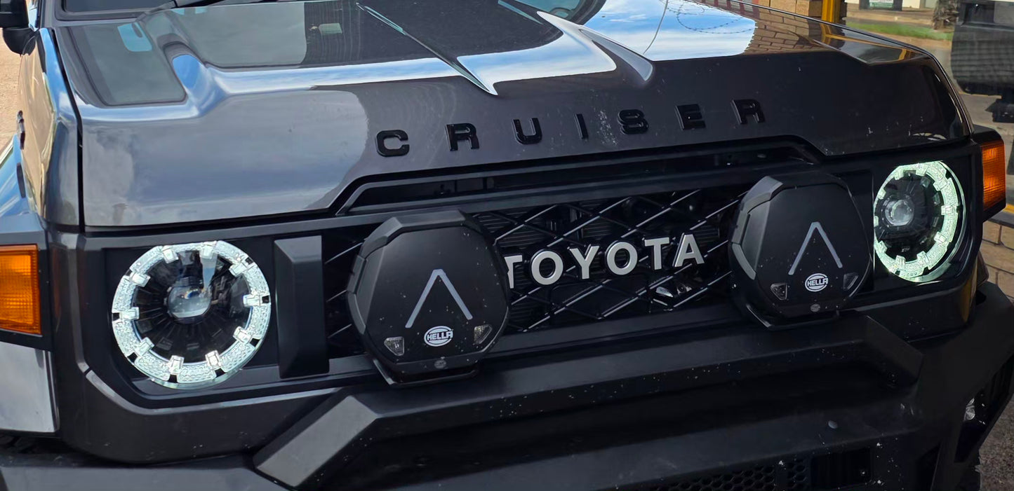 Bonnet Lettering Compatible with Toyota Land Cruiser - Matt Black